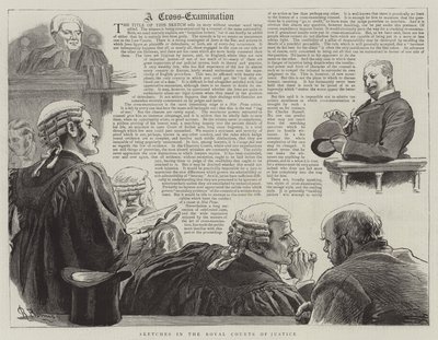 Sketches in the Royal Courts of Justice by Robert Barnes
